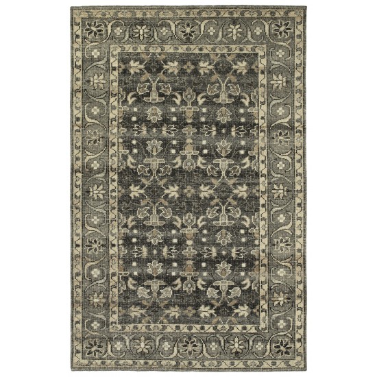 Kaleen Herrera Collection Charcoal Gray Throw Rug 2' x 3'