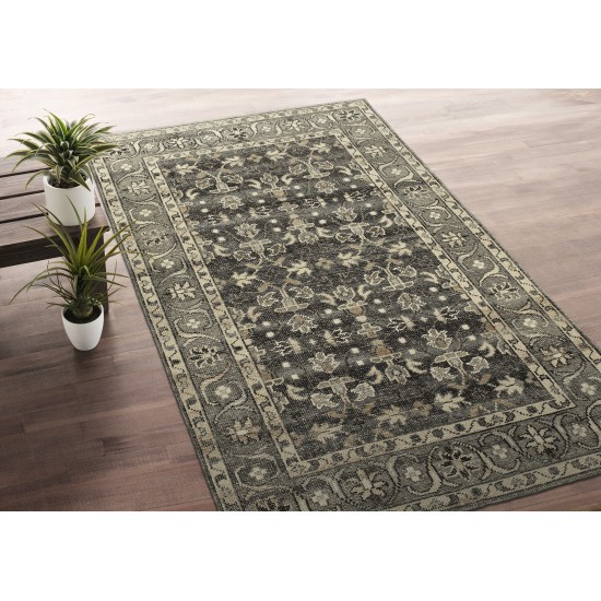 Kaleen Herrera Collection Charcoal Gray Throw Rug 2' x 3'