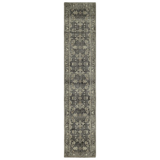 Kaleen Herrera Collection Charcoal Gray Throw Rug 2' x 3'