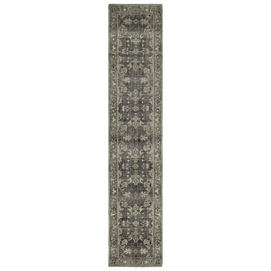 Kaleen Herrera Collection Charcoal Gray Runner 2'6" x 12'