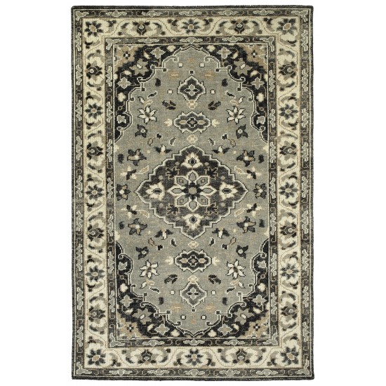 Kaleen Herrera Collection Gray Charcoal Throw Rug 2' x 3'