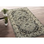 Kaleen Herrera Collection Gray Charcoal Throw Rug 2' x 3'