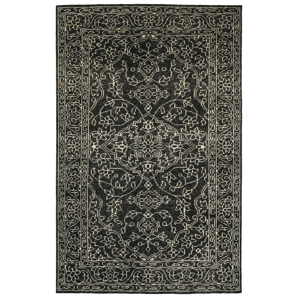 Kaleen Herrera Collection Charcoal Ivory Throw Rug 2' x 3'