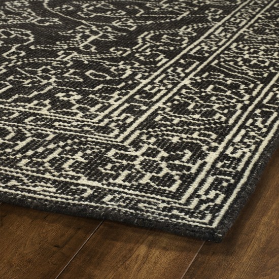 Kaleen Herrera Collection Charcoal Ivory Throw Rug 2' x 3'