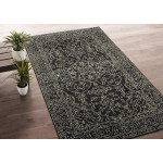 Kaleen Herrera Collection Charcoal Ivory Throw Rug 2' x 3'