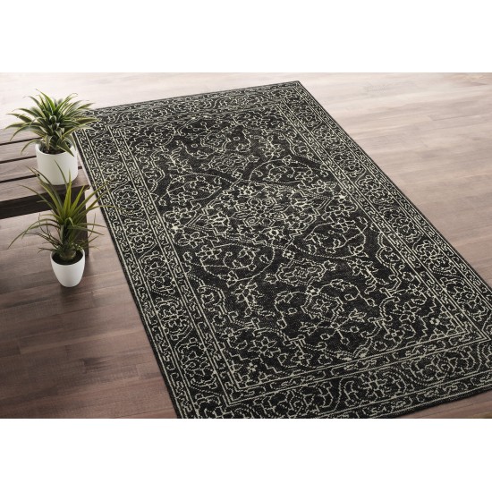 Kaleen Herrera Collection Charcoal Ivory Runner 2'6" x 12'