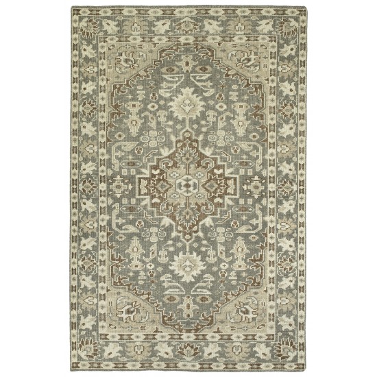 Kaleen Herrera Collection Gray LtBrown Throw Rug 2' x 3'