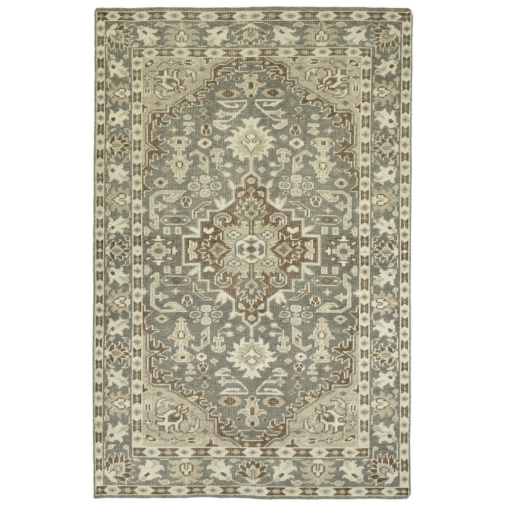 Kaleen Herrera Collection Gray LtBrown Throw Rug 2' x 3'