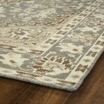 Kaleen Herrera Collection Gray LtBrown Throw Rug 2' x 3'