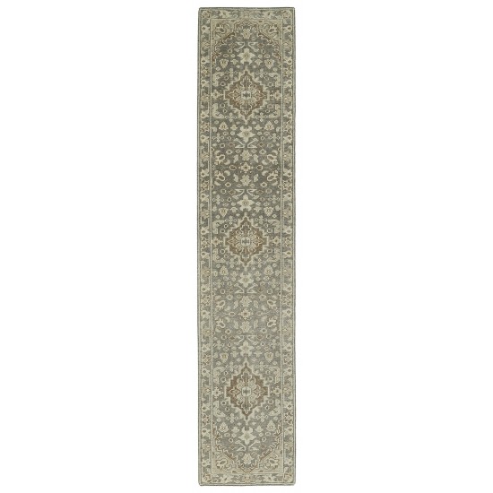 Kaleen Herrera Collection Gray LtBrown Throw Rug 2' x 3'