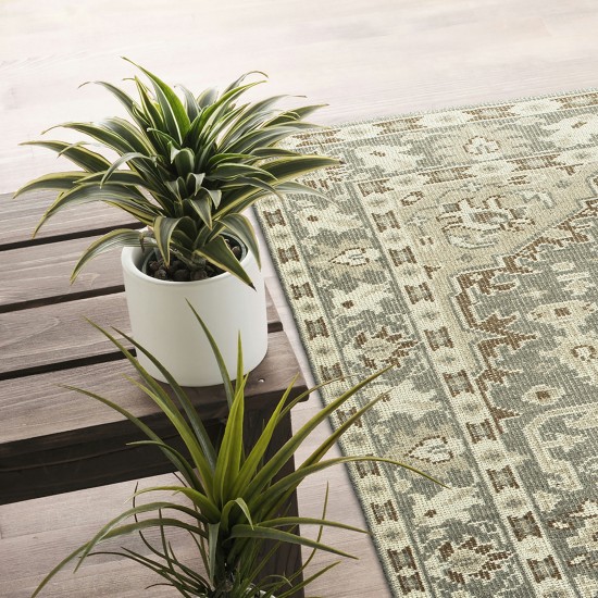 Kaleen Herrera Collection Gray LtBrown Area Rug 5'6" x 8'6"