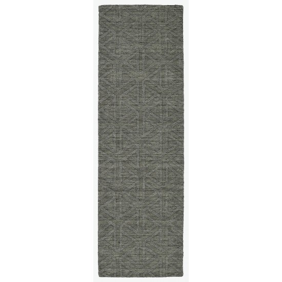 Kaleen Imprints Modern Collection Dark Charcoal Runner 2'6" x 8'