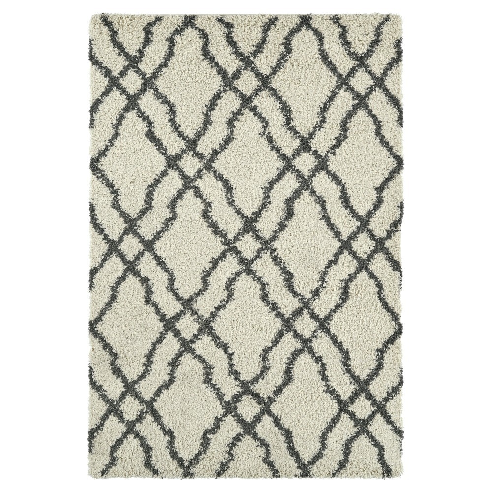 Kaleen Komon Collection KMN02-01 Ivory Throw Rug 2'11" x 4'11"