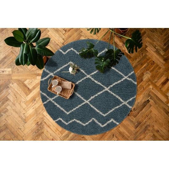 Kaleen Komon Collection Dark Denim Throw Rug 2'11" x 4'11"