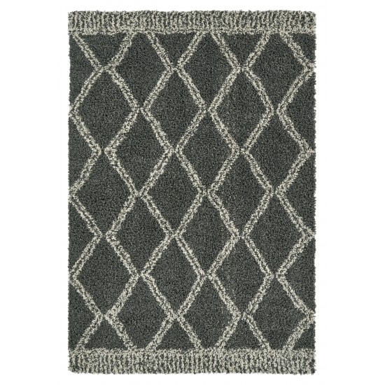 Kaleen Komon Collection Dark Grey Throw Rug 2'11" x 4'11"