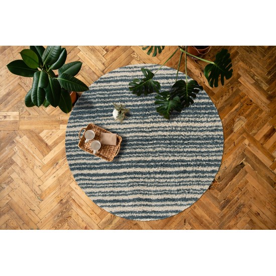 Kaleen Komon Collection Light Denim Throw Rug 2'11" x 4'11"