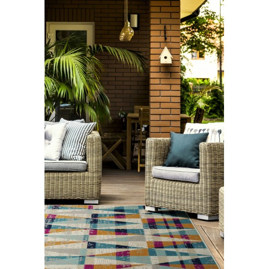 Kaleen Legata Collection Multi LtBlue Area Rug 4'1" x 5'7"