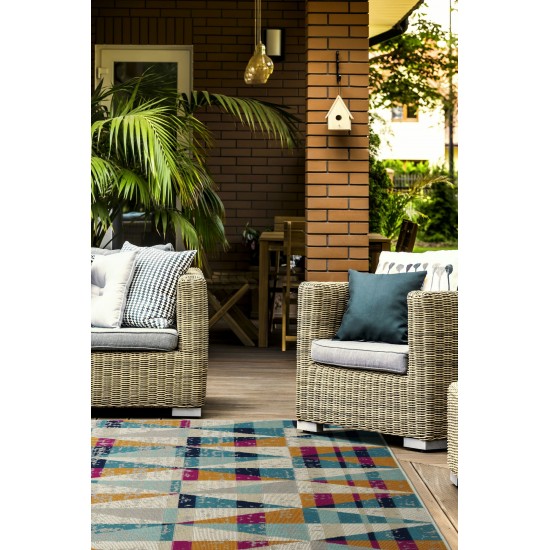 Kaleen Legata Collection Multi LtBlue Area Rug 5'3" x 7'3"