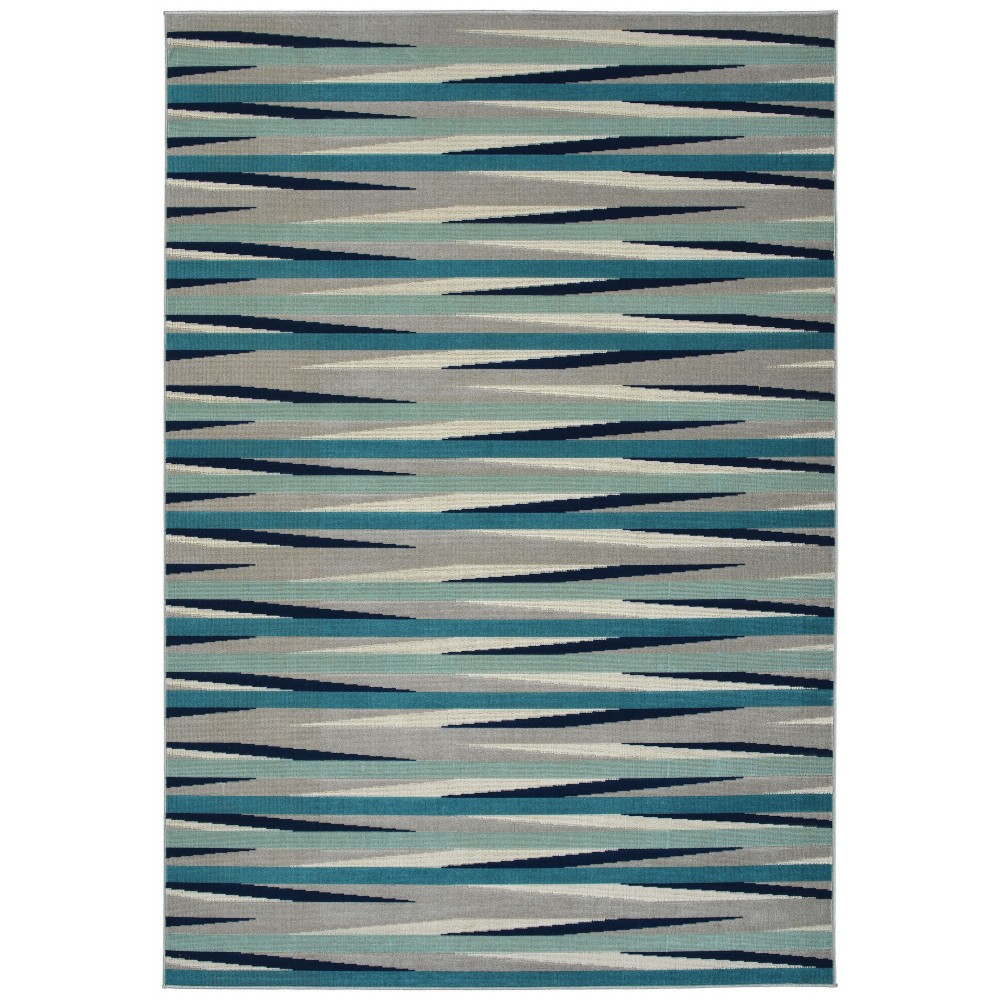 Kaleen Legata Collection Blue Gray Area Rug 4'1" x 5'7"