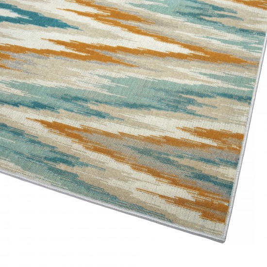 Kaleen Legata Collection Gold Teal Throw Rug 2' x 3'