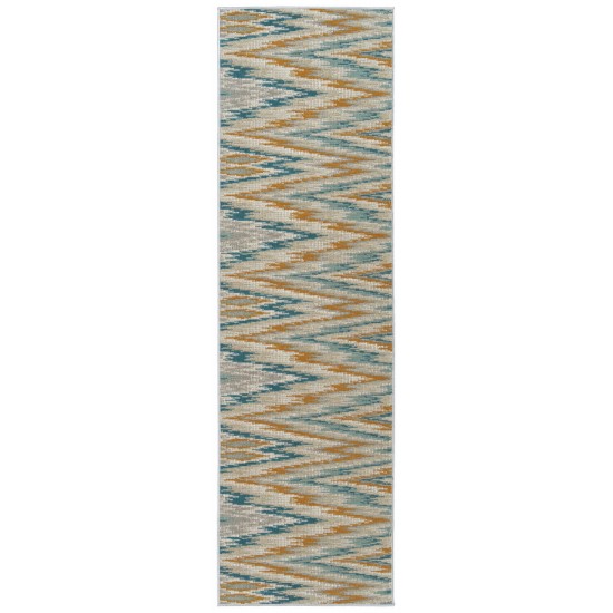 Kaleen Legata Collection Gold Teal Area Rug 5'3" x 7'3"