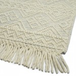 Kaleen Mara Collection Ivory Blue Throw Rug 18" x 18"