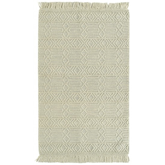 Kaleen Mara Collection Ivory Steel Throw Rug 18" x 18"