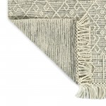 Kaleen Mara Collection Ivory Black Throw Rug 18" x 18"
