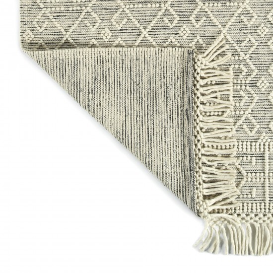 Kaleen Mara Collection Ivory Black Throw Rug 18" x 18"