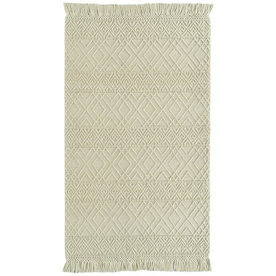 Kaleen Mara Collection Ivory Throw Rug 18" x 18"