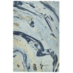 Kaleen Marble Collection Blue Spa Throw Rug 2' x 3'