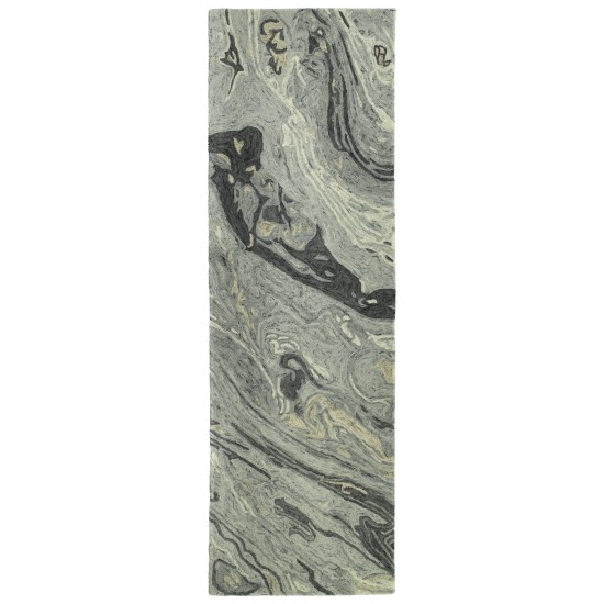 Kaleen Marble Collection Light Graphite Runner 2'6" x 8'