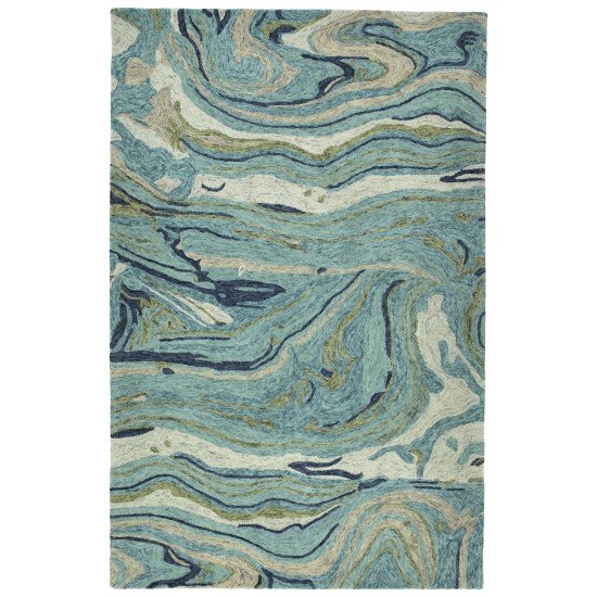 Kaleen Marble Collection Dark Teal Throw Rug 2' x 3'