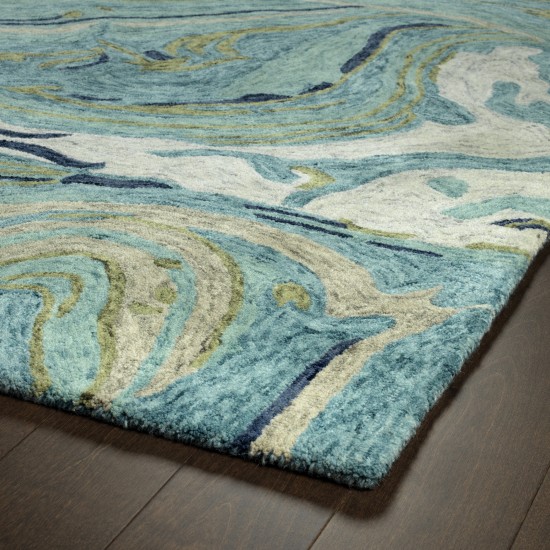 Kaleen Marble Collection Dark Teal Throw Rug 2' x 3'