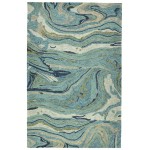 Kaleen Marble Collection Dark Teal Area Rug 9'6" x 13'
