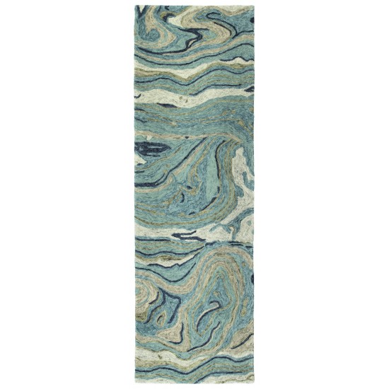 Kaleen Marble Collection Dark Teal Area Rug 9'6" x 13'