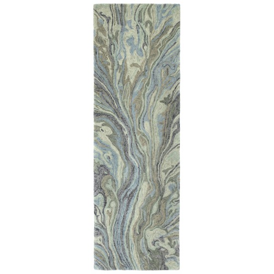 Kaleen Marble Collection Blue Sky Throw Rug 2' x 3'