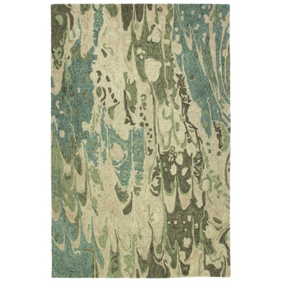 Kaleen Marble Collection Dark Green Throw Rug 2' x 3'