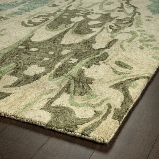 Kaleen Marble Collection Dark Green Throw Rug 2' x 3'