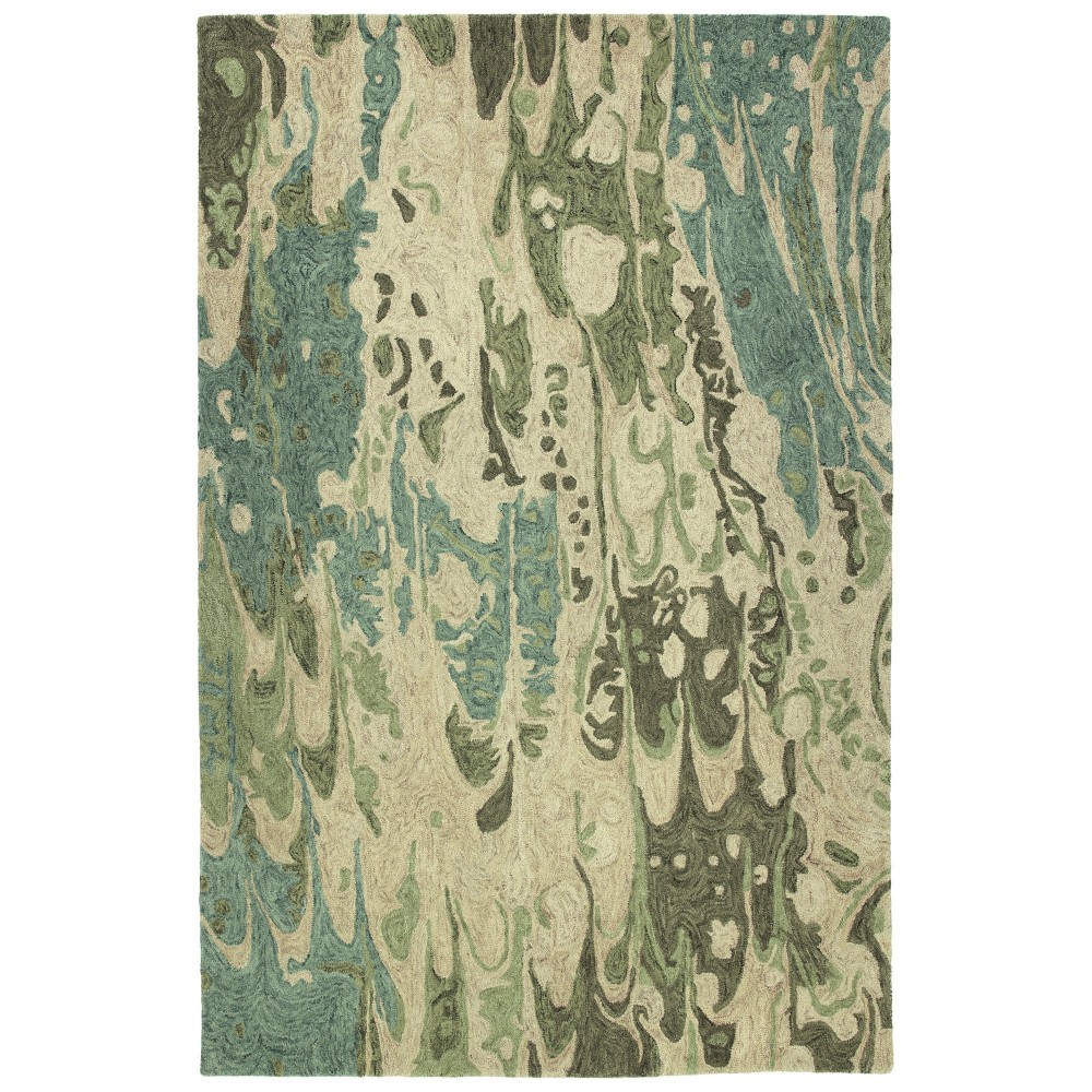 Kaleen Marble Collection Dark Green Area Rug 3'6" x 5'6"