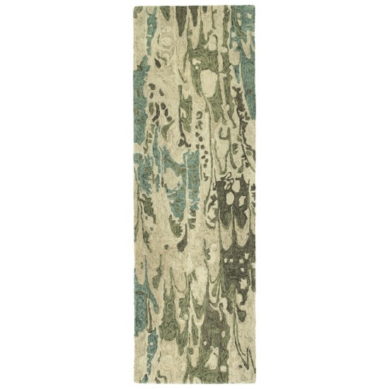 Kaleen Marble Collection Dark Green Area Rug 9'6" x 13'