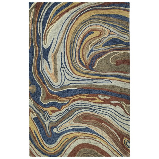 Kaleen Marble Collection Dark Multi Throw Rug 2' x 3'