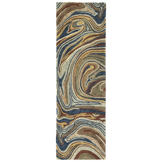 Kaleen Marble Collection Dark Multi Runner 2'6" x 8'