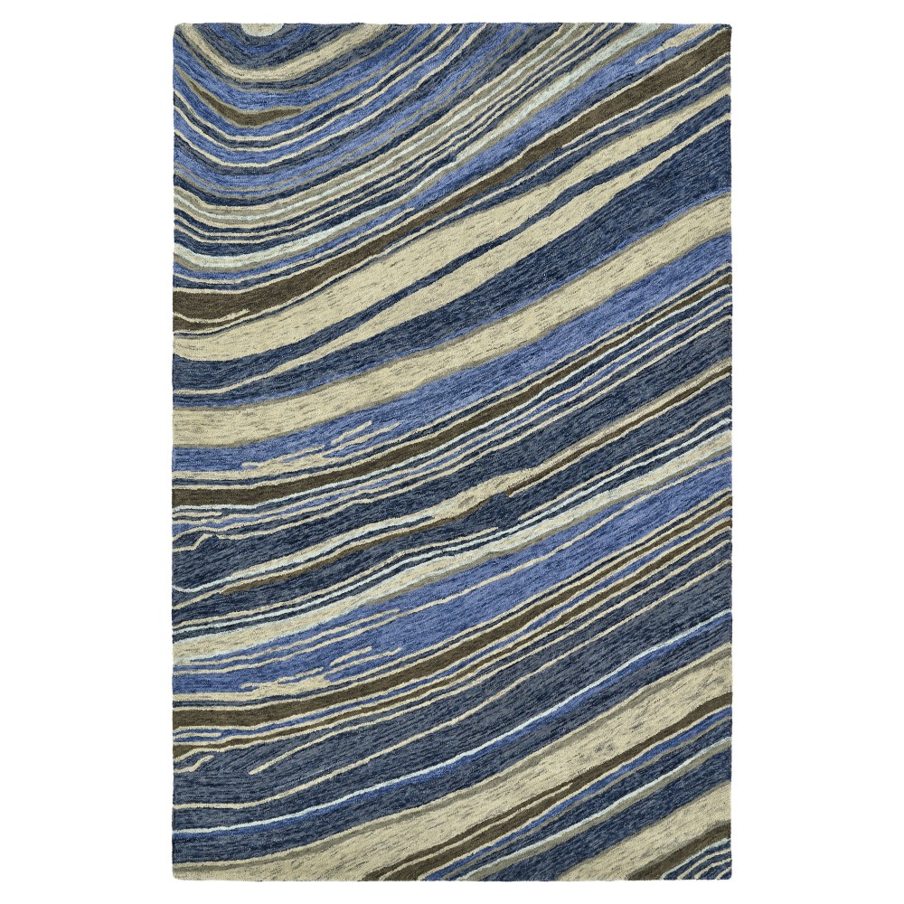 Kaleen Marble Collection Dark Blue Throw Rug 2' x 3'