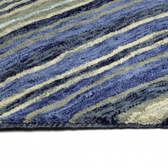 Kaleen Marble Collection Dark Blue Throw Rug 2' x 3'