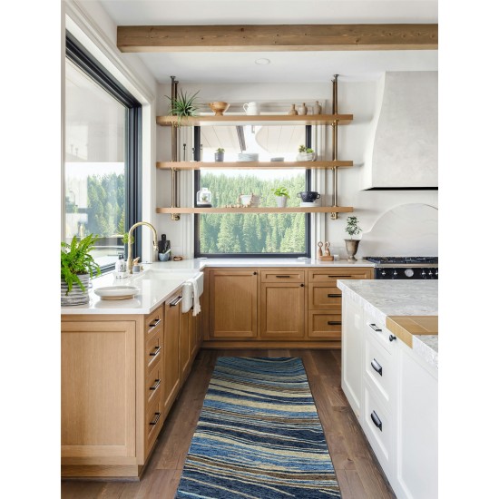 Kaleen Marble Collection Dark Blue Area Rug 8' x 11'
