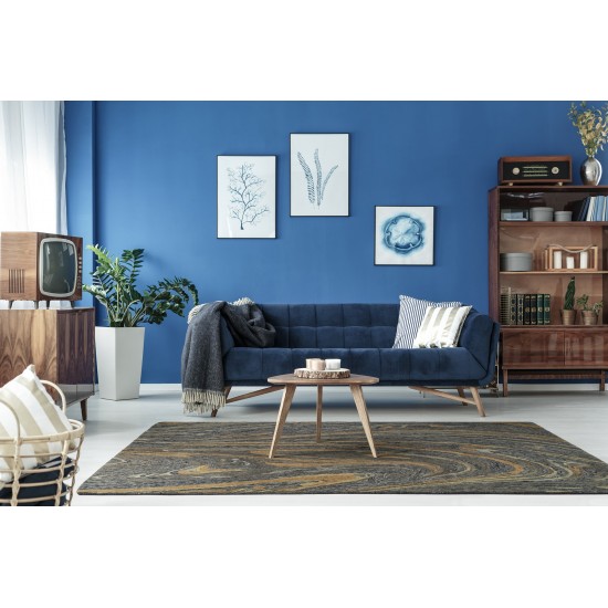 Kaleen Marble Collection Light Denim Throw Rug 2' x 3'