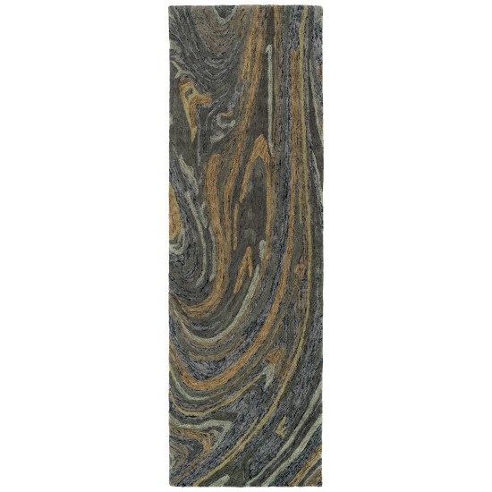 Kaleen Marble Collection Light Denim Throw Rug 2' x 3'