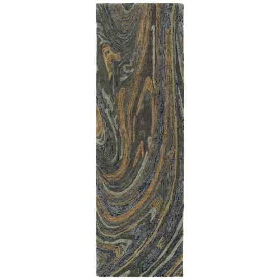 Kaleen Marble Collection Light Denim Runner 2'6" x 8'