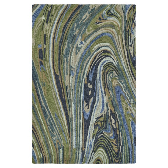 Kaleen Marble Collection Light Green Throw Rug 2' x 3'